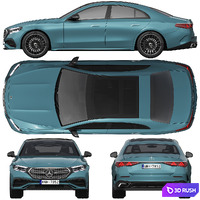 Mercedes-Benz E-Class AMG-line 2023 3D Model Corona