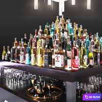 Cocktail Bar 3D Model Vray, Corona