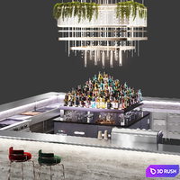 Cocktail Bar 3D Model Vray, Corona