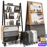 Office set 3D Model Vray, Corona