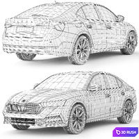 Skoda Octavia A8 2020 3D Model Vray