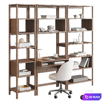 Jordi Workplace West Elm 3D Model Vray, Corona