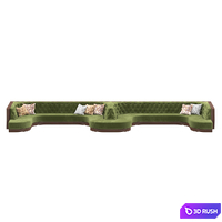 Spa lobby banquette 3D Model Vray, Corona