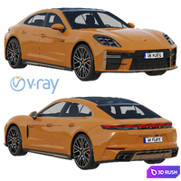 Porsche Panamera Turbo E-Hybrid 2024 3D Model Vray