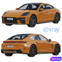 Porsche Panamera Turbo E-Hybrid 2024 3D Model Vray