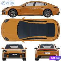 Porsche Panamera Turbo E-Hybrid 2024 3D Model Vray