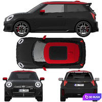 Mini Cooper SE JCW Trim 2024 3D Model Corona