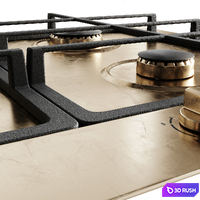 Gas plate for Kitchen 3D Model Vray, Corona