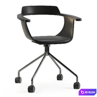 Office chair Jeffrey Black 3D Model Vray, Corona