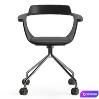 Office chair Jeffrey Black 3D Model Vray, Corona