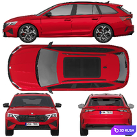 Skoda Octavia RS Combi 2025 3D Model Corona