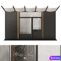 Cafe Facade Element 01 3D Model Corona