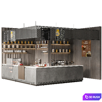 CAFE BAR NO23 3D Model Vray, Corona