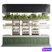 Reception Desk for Restaurant and Caffe with bar wine 11 3D Model Vray, Corona