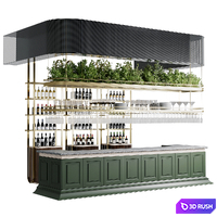 Reception Desk for Restaurant and Caffe with bar wine 11 3D Model Vray, Corona