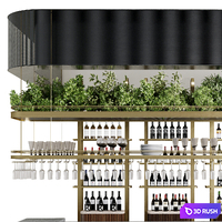 Reception Desk for Restaurant and Caffe with bar wine 11 3D Model Vray, Corona