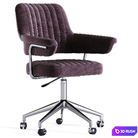 Yale Pink Velvet Swivel Home Office Chair 3D Model Corona