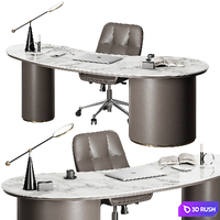 Office Furniture Manager set 25 3D Model Vray, Corona