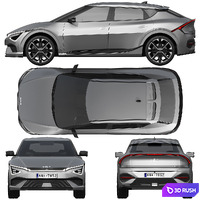 Kia EV6 GT-Line 2025 3D Model Corona