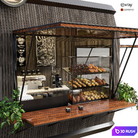 Cafe 16 3D Model Vray, Corona