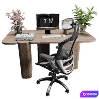 Workplace - office furniture 65 3D Model Vray, Corona