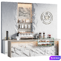 Coffee Bar 11 3D Model Vray, Corona