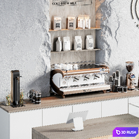 Coffee Bar 11 3D Model Vray, Corona