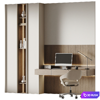 Minimalistic workplace in a modern style 04 3D Model Corona