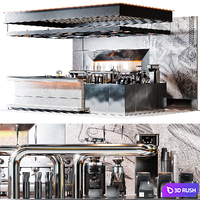 Industrial Cafe 3D Model Corona
