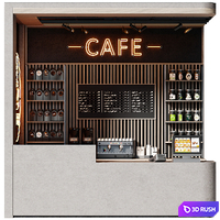 Cafe vol 33 3D Model Vray, Corona