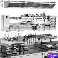A set of equipment for cafes and restaurants. 3D Model Vray, Corona