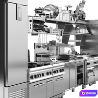 A set of equipment for cafes and restaurants. 3D Model Vray, Corona