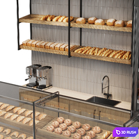 Cafe Bakery 01 3D Model Vray, Corona