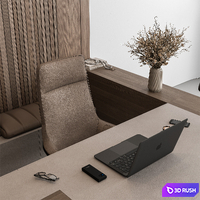 Boss Desk - Office Furniture 524 3D Model Vray, Corona