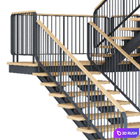 Staircase 029 3D Model Vray, Corona