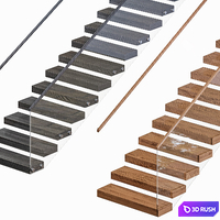 Staircase Set 3 3D Model Vray, Corona
