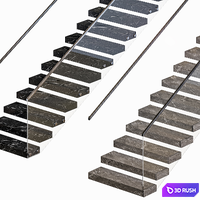 Staircase Set 3 3D Model Vray, Corona