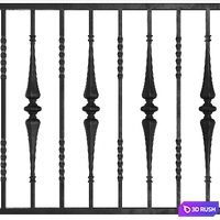Wrought Iron Bundle No04 Fence 3D Model Vray, Corona