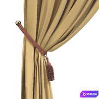 Curtains semicircle 33 3D Model Vray