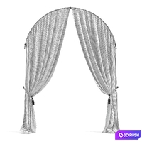 Curtains semicircle 33 3D Model Vray