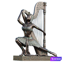 Egyptian with harp 3D Model Corona