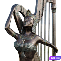 Egyptian with harp 3D Model Corona