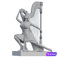 Egyptian with harp 3D Model Corona