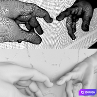 Bas-relief "La creazione di Adamo" 3D Model Vray
