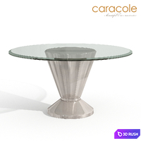Dining table See Scallops Caracole 3D Model Vray, Corona