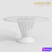 Dining table See Scallops Caracole 3D Model Vray, Corona