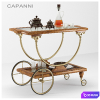 Serving table with castors Capanni 3D Model Corona