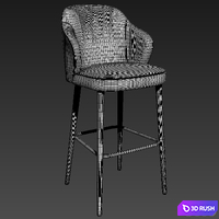Minotti Leslie Steel Bar Stool 3D Model Vray