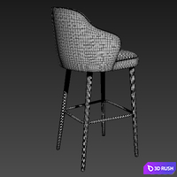 Minotti Leslie Steel Bar Stool 3D Model Vray