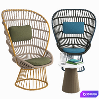 Kettal Cala armchair metal feet 3D Model Vray